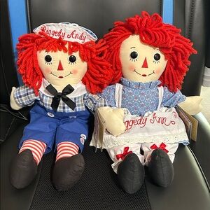 NWT Raggedy Ann & Andy Plush Dolls Set - Red Hair